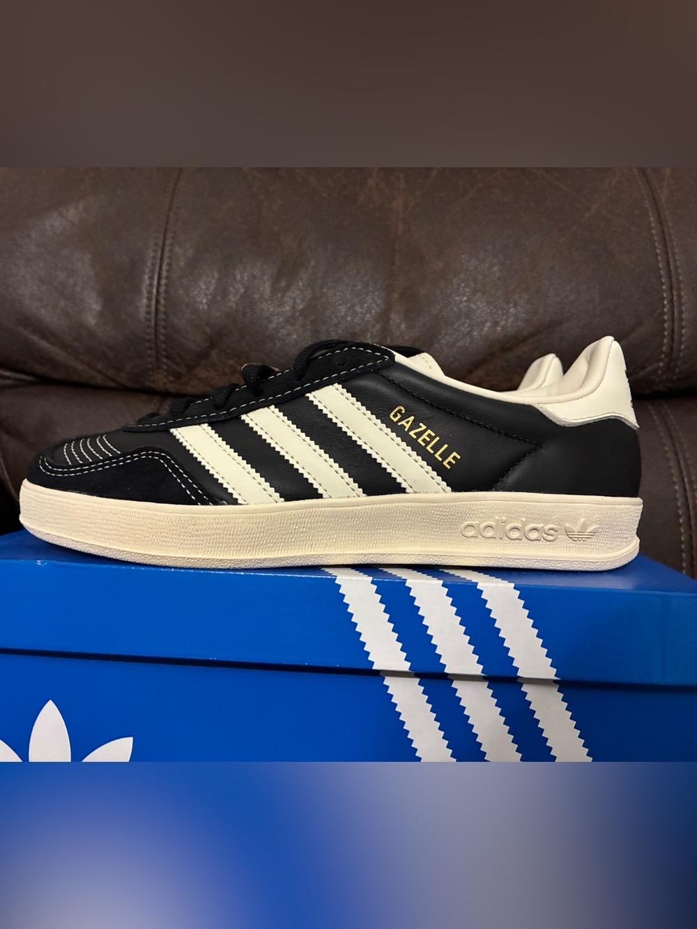 adidas Gazelle Indoor Black with Cream Accents brand new in box